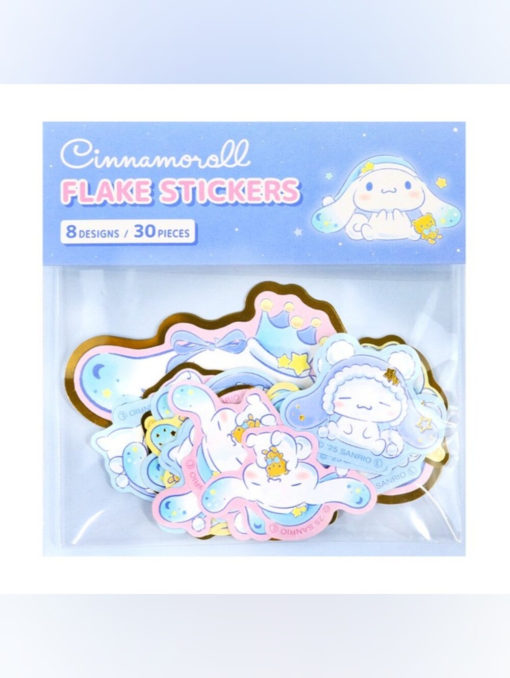Sanrio Cinnamoroll Flake Stickers 30pc Japanese Kawaii